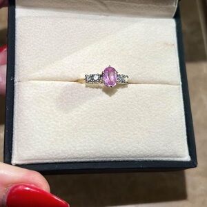Vintage pink sapphire engagement ring.